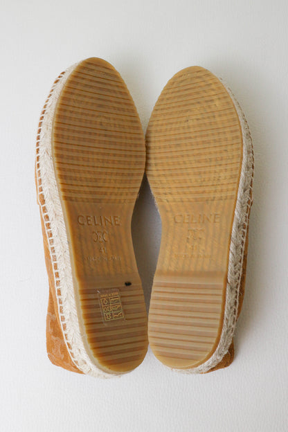 CELINE Triomphe Espadrilles Suede Brown