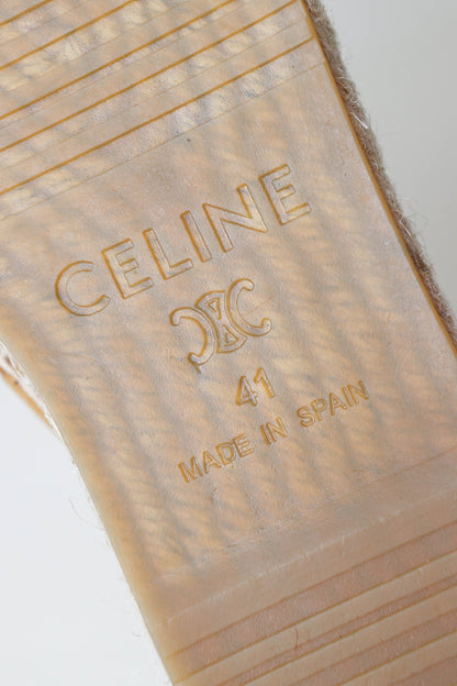 CELINE Triomphe Espadrilles Suede Brown
