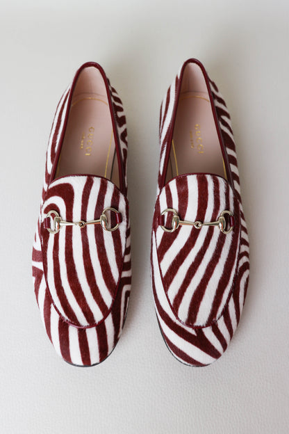 Gucci Jordaan Ponyhair Loafers Zebra
