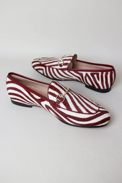 Gucci Jordaan Ponyhair Loafers Zebra
