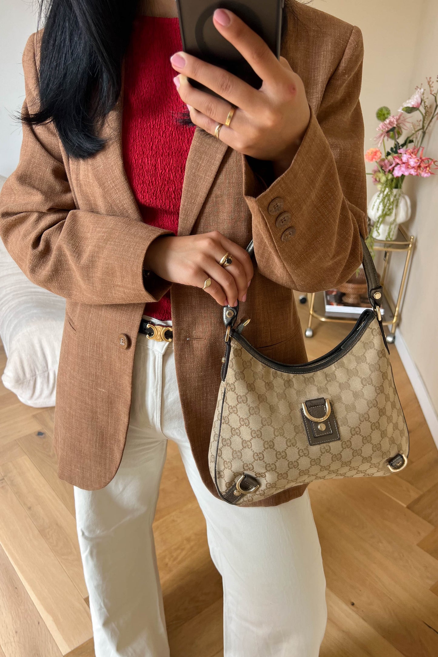 Gucci Vintage Monogram Canvas Shoulder Bag