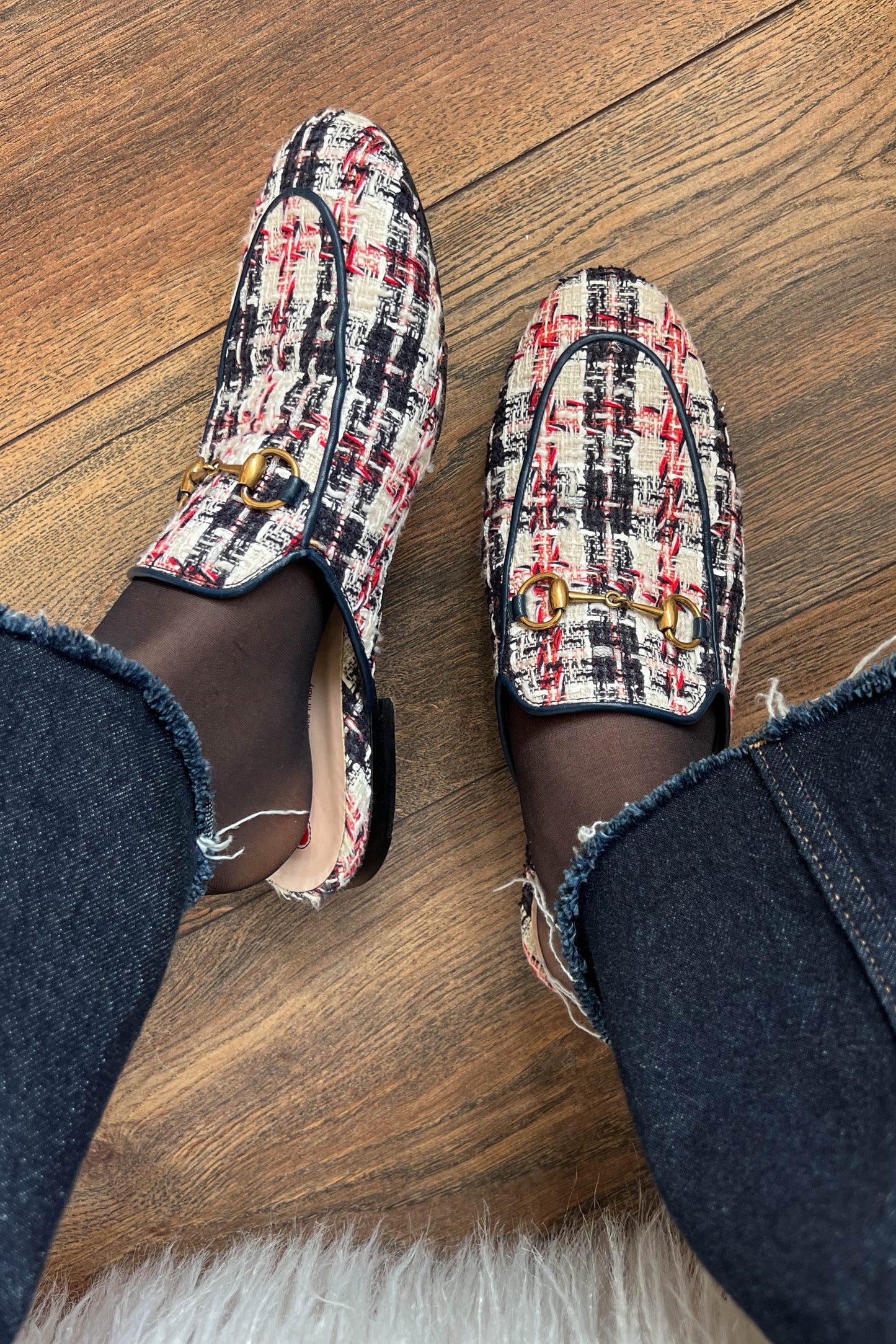 Gucci Princetown Tweed Loafers