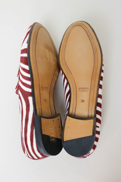 Gucci Jordaan Ponyhair Loafers Zebra