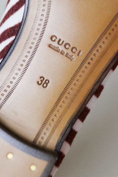 Gucci Jordaan Ponyhair Loafers Zebra