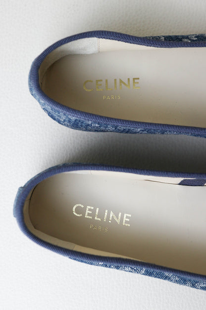 CELINE Triomphe Denim Ballerina’s
