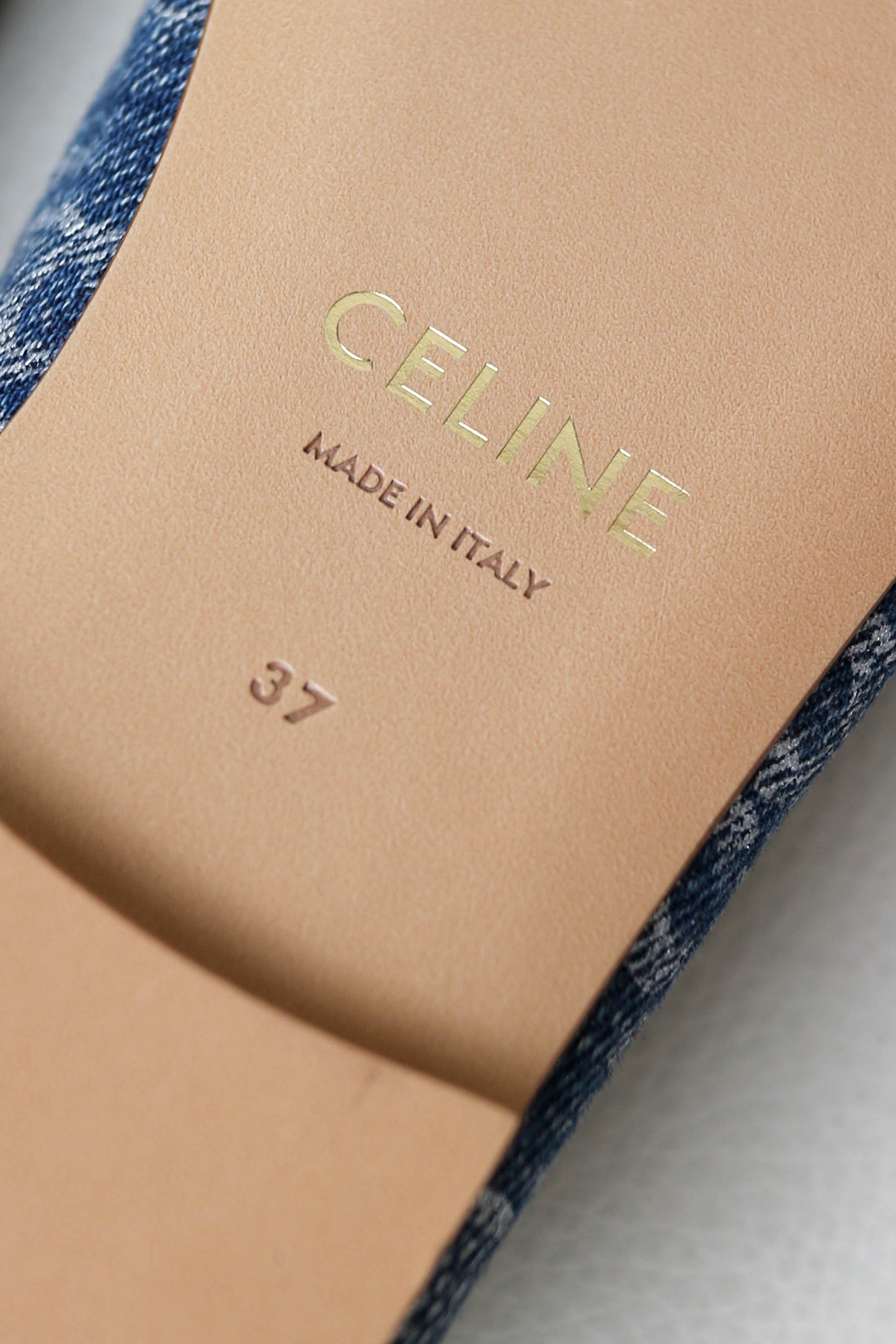 CELINE Triomphe Denim Ballerina’s