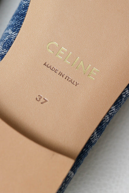 CELINE Triomphe Denim Ballerina’s