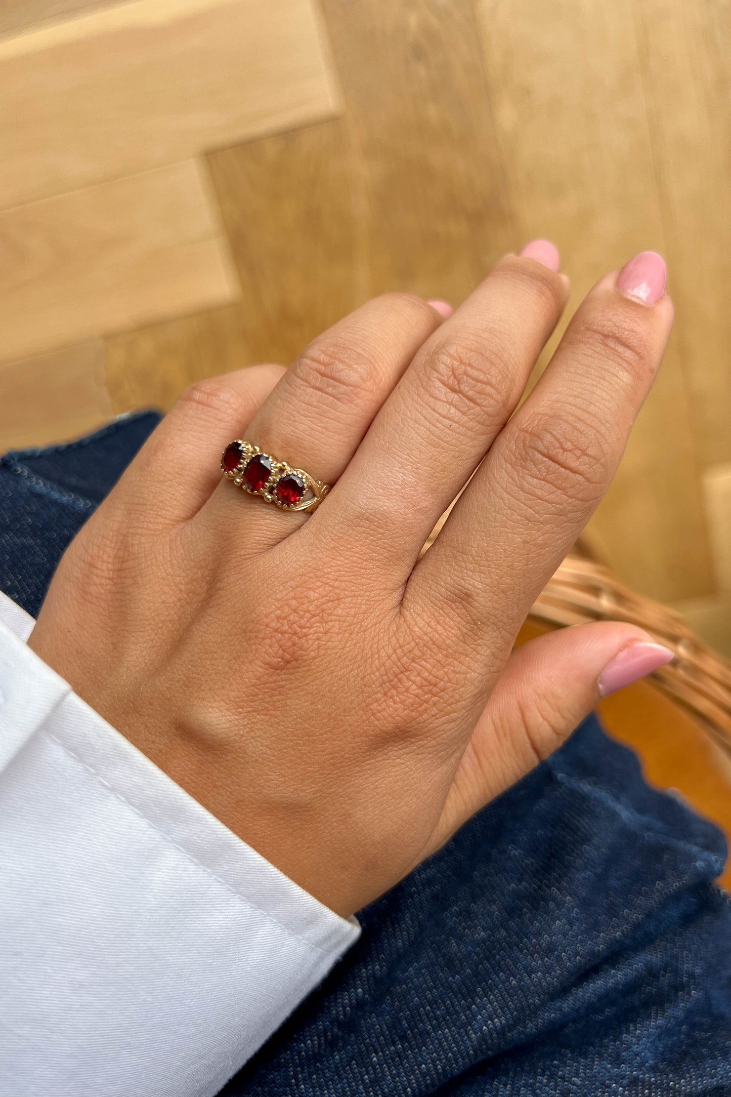 Vintage Garnet Heart Ring