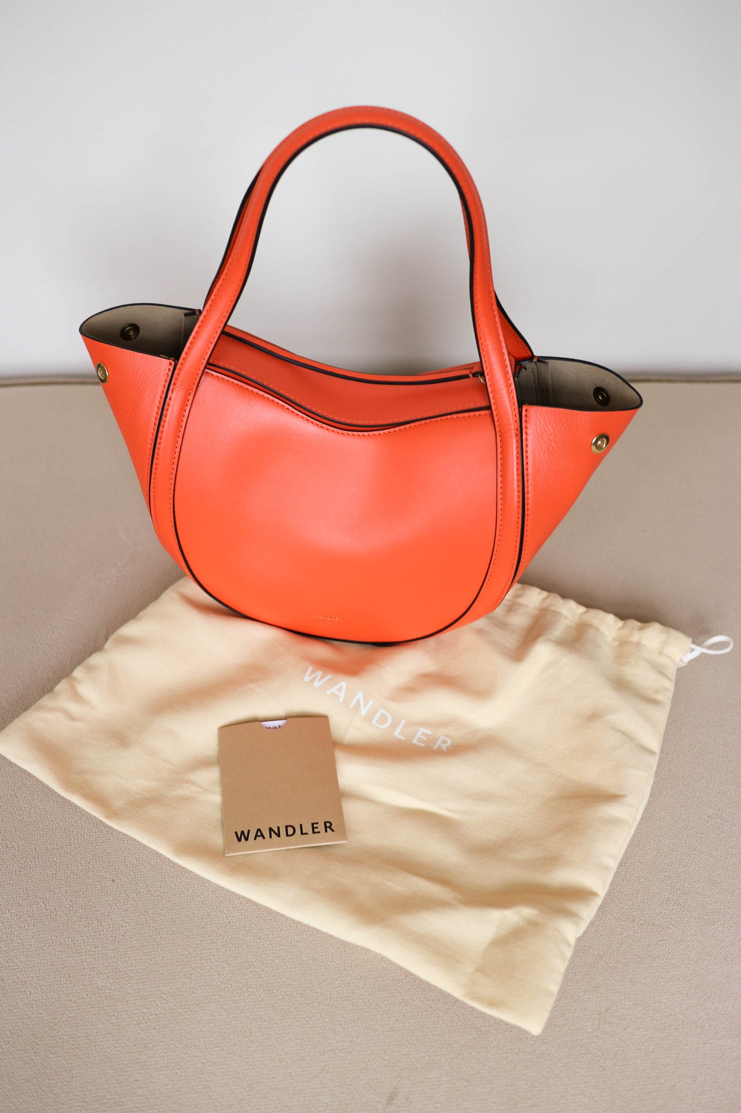 Wandler Mini Lin Tote Bag Orange Nectar