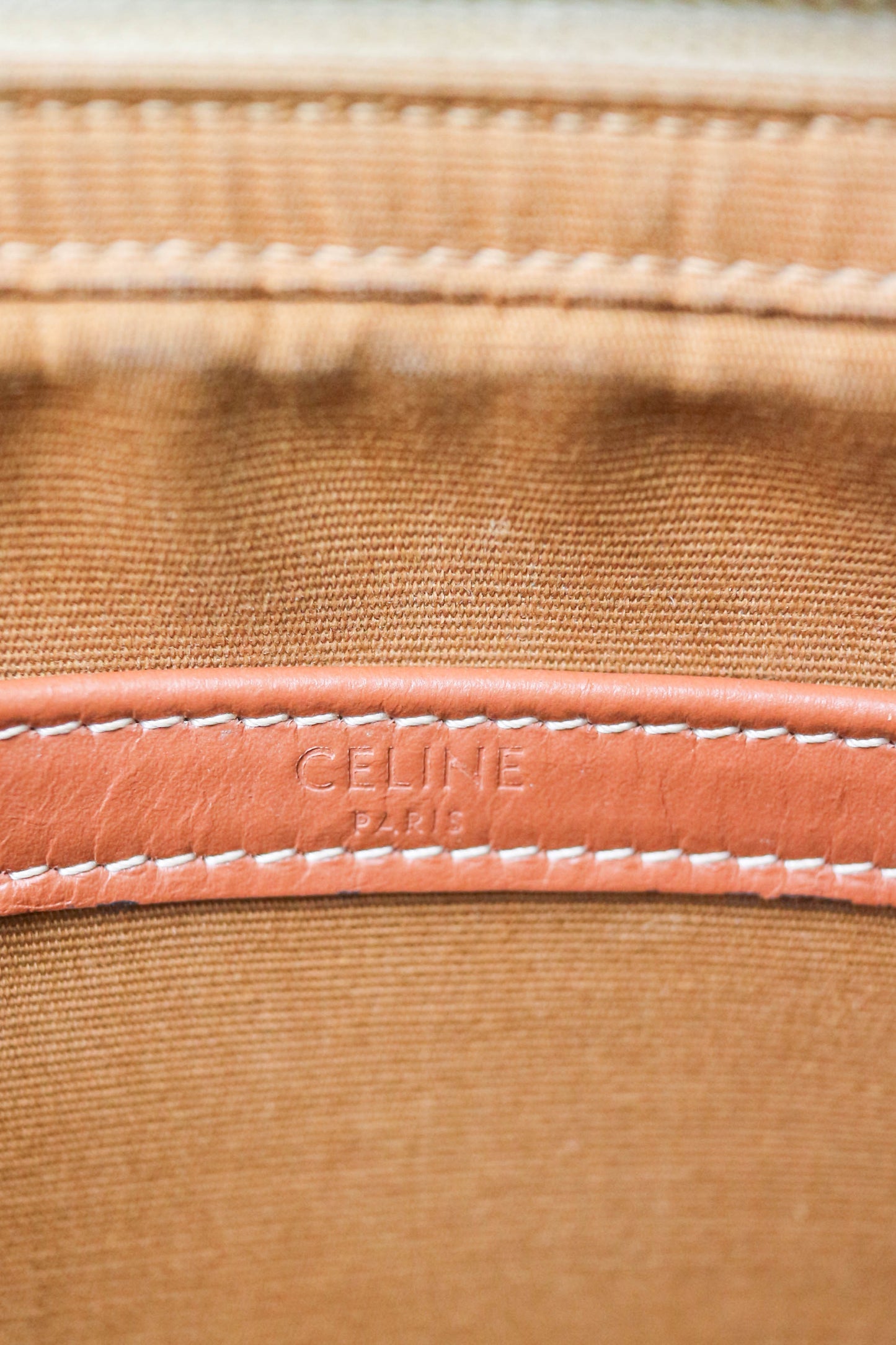 CELINE Triomphe Canvas Logo Bag White