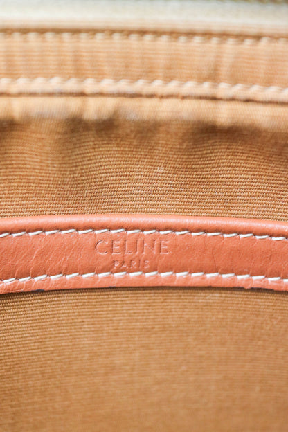 CELINE Triomphe Canvas Logo Bag White