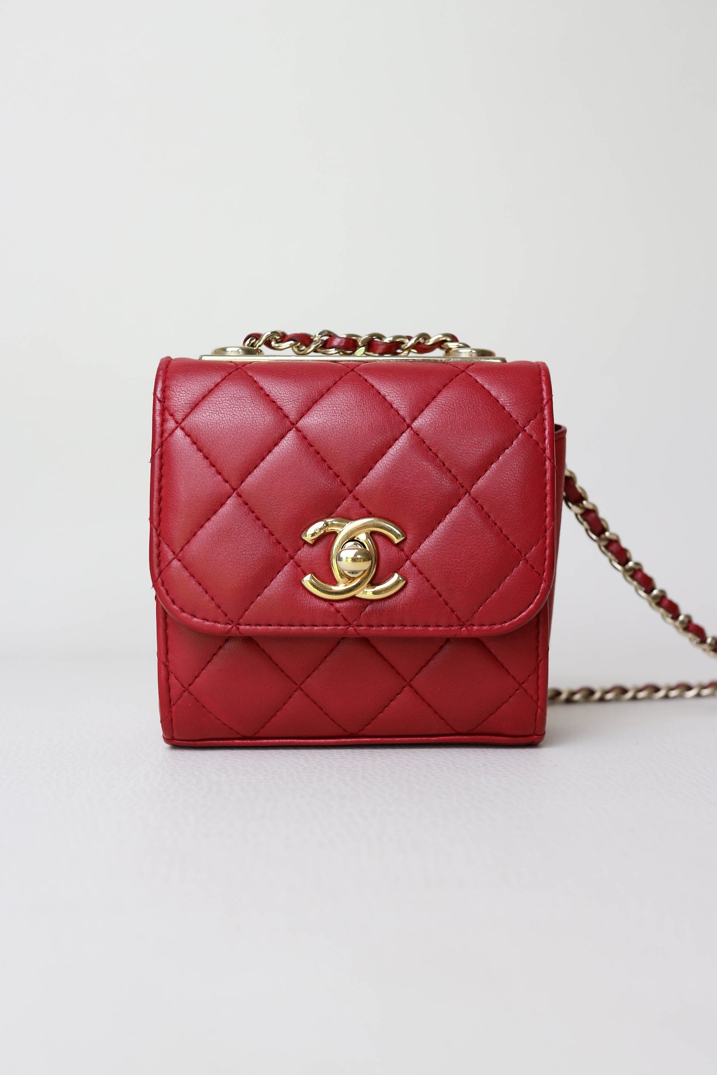 CHANEL Trendy CC Mini Square Bag Red