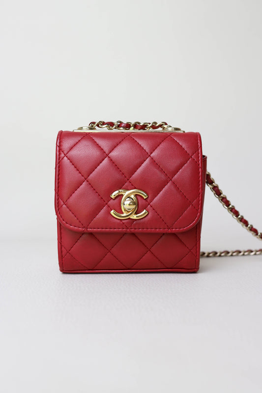 CHANEL Trendy CC Mini Square Bag Red