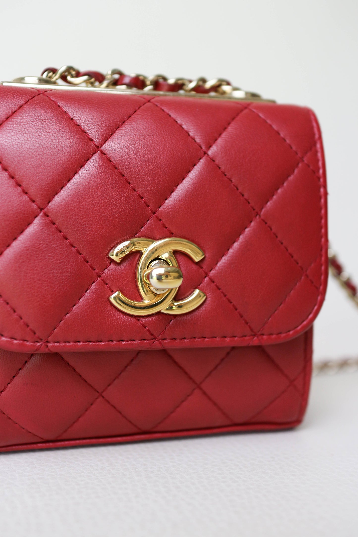 CHANEL Trendy CC Mini Square Bag Red