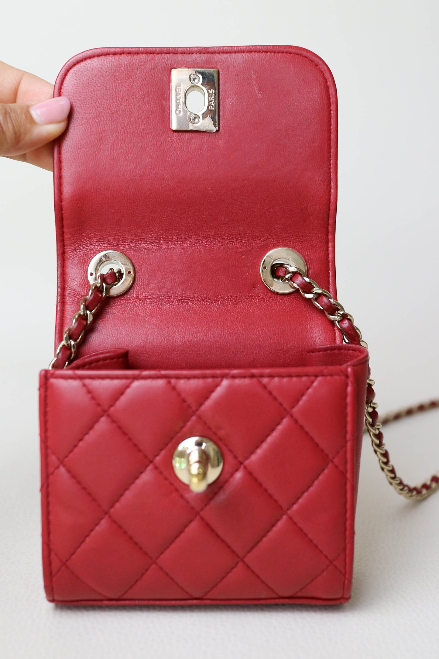 CHANEL Trendy CC Mini Square Bag Red