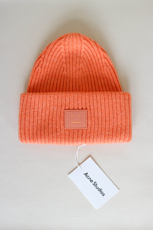 Acne Studios Oversized Logo Beanie Orange