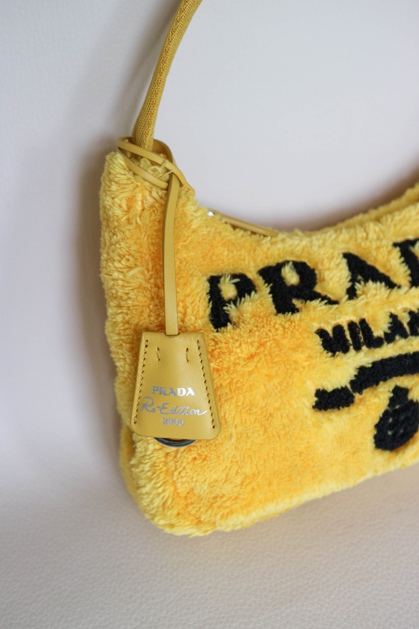 Prada Terry Cloth Top Handle Bag Yellow