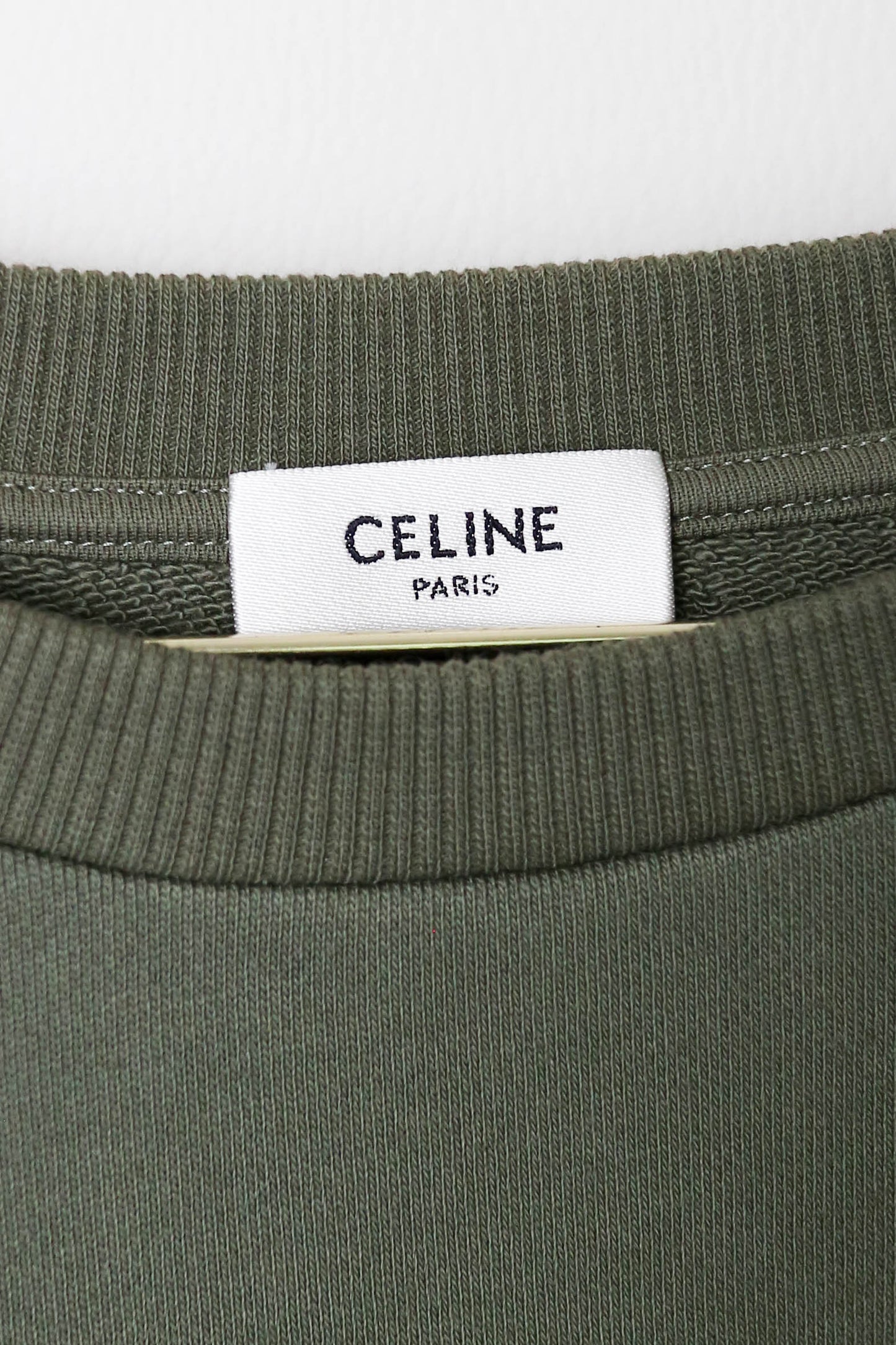 CELINE Logo Cropped Sweater Khaki