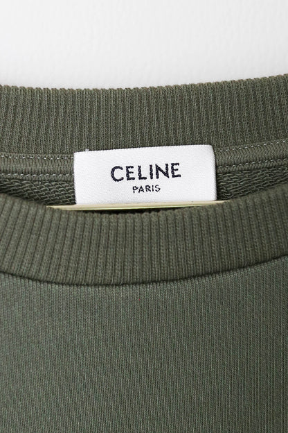 CELINE Logo Cropped Sweater Khaki