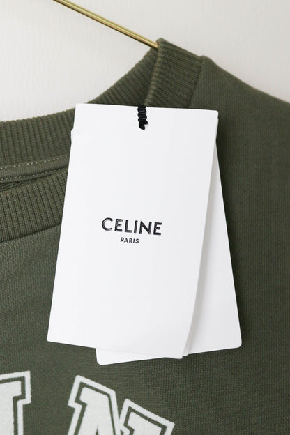 CELINE Logo Cropped Sweater Khaki