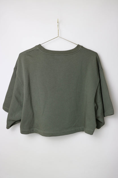 CELINE Logo Cropped Sweater Khaki