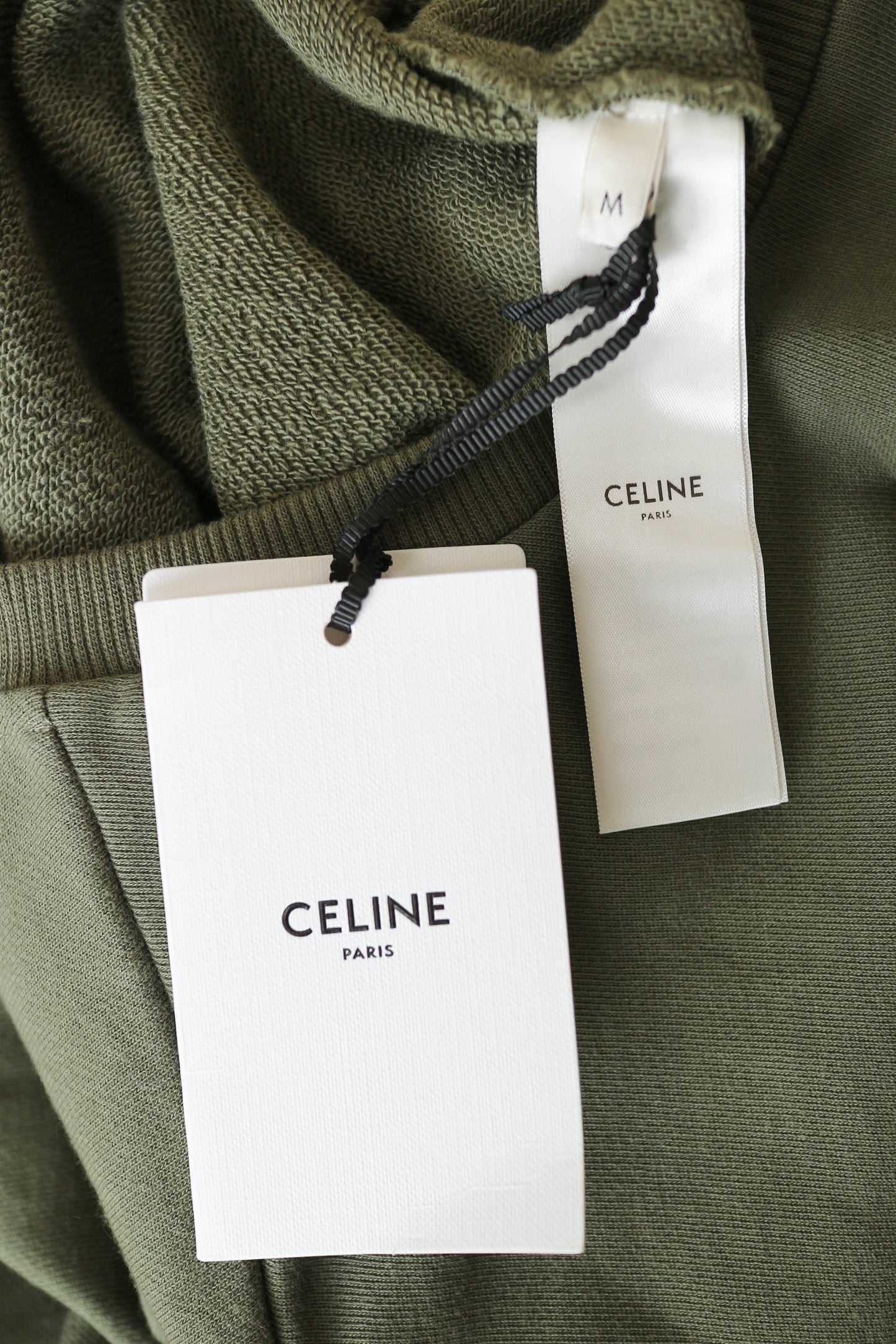CELINE Logo Cropped Sweater Khaki