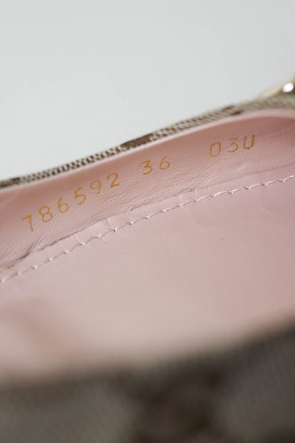 Gucci Monogram Canvas Slingback Sandals