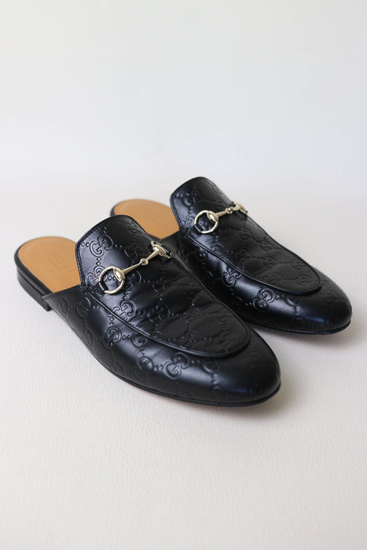 Gucci Princetown Monogram Loafers Black