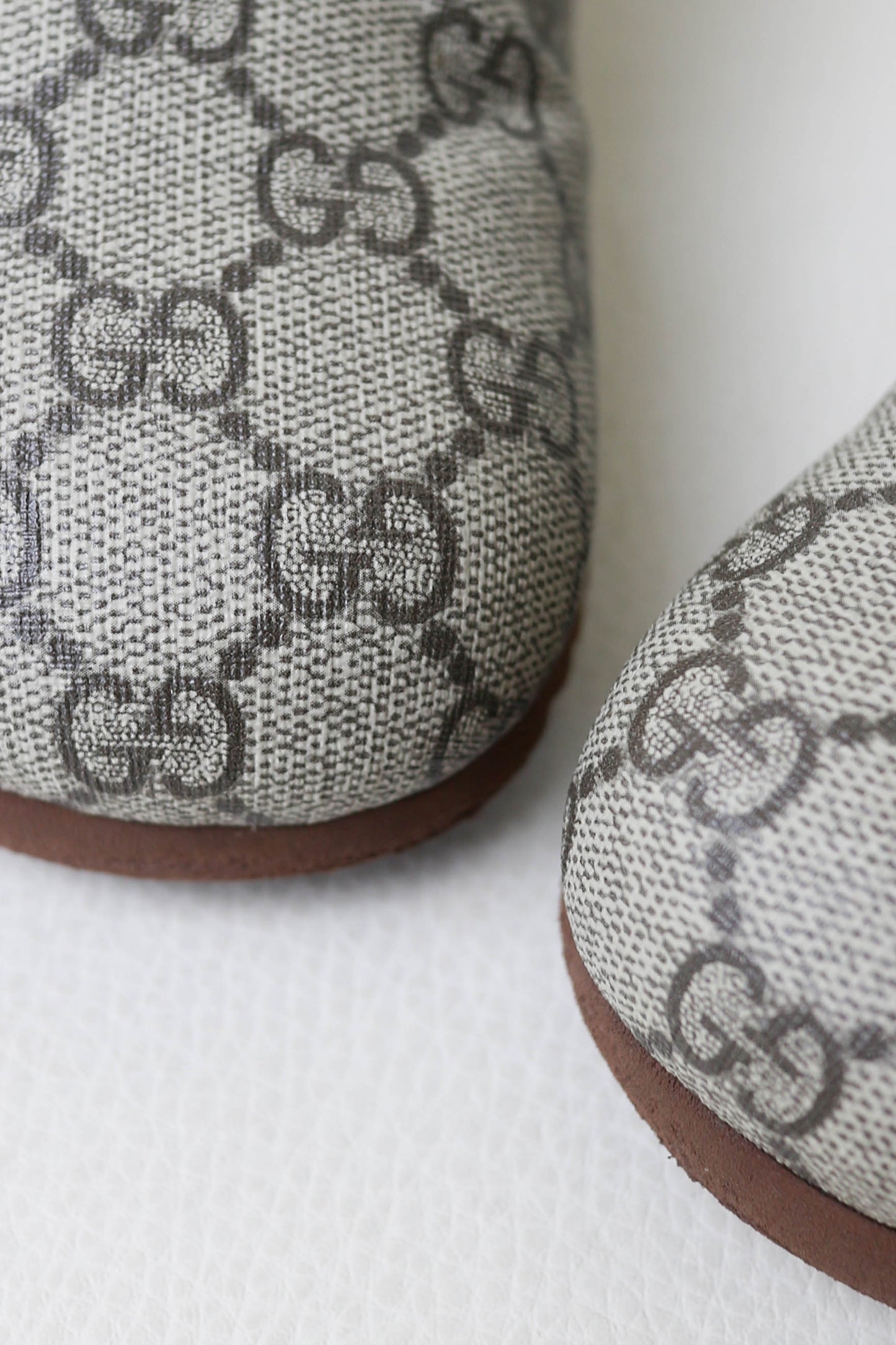 Gucci Horsebit Monogram Canvas Mules Beige