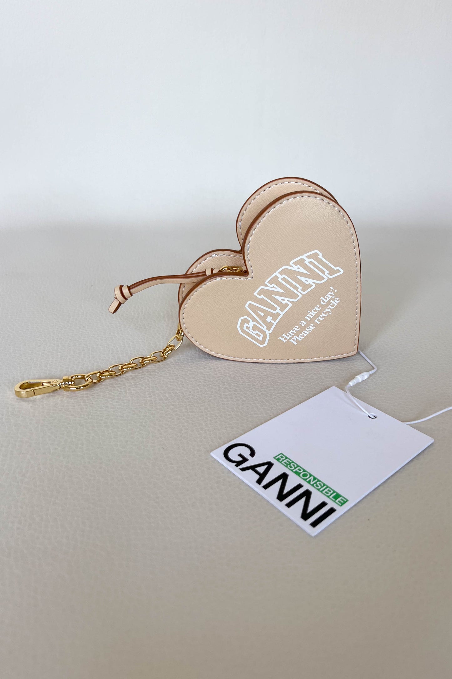 GANNI Logo Heart Bag Charm