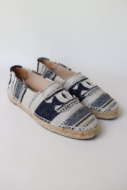 CHANEL Logo Canvas Espadrilles Blue