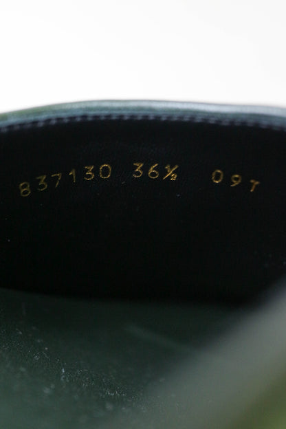 Gucci Horsebit Velvet Monogram Mules Green