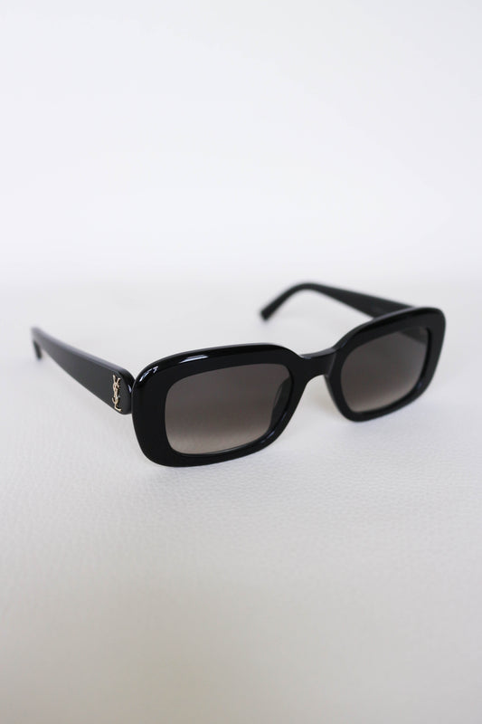 Saint Laurent Oval Logo Sunglasses Black