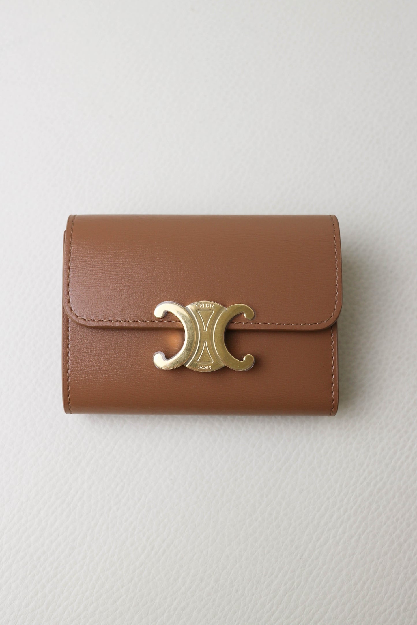CELINE Triomphe Compact Wallet Brown