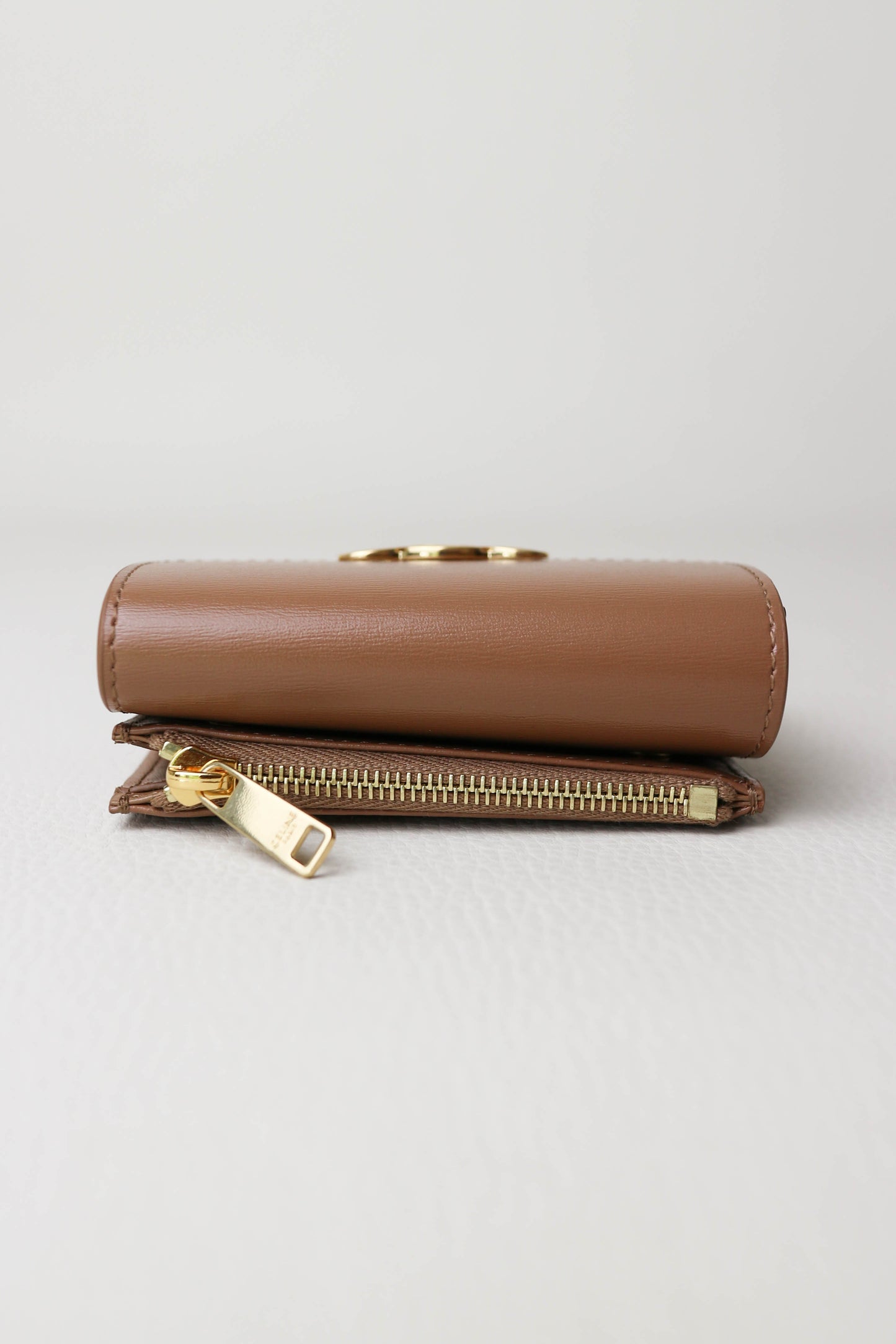 CELINE Triomphe Compact Wallet Brown