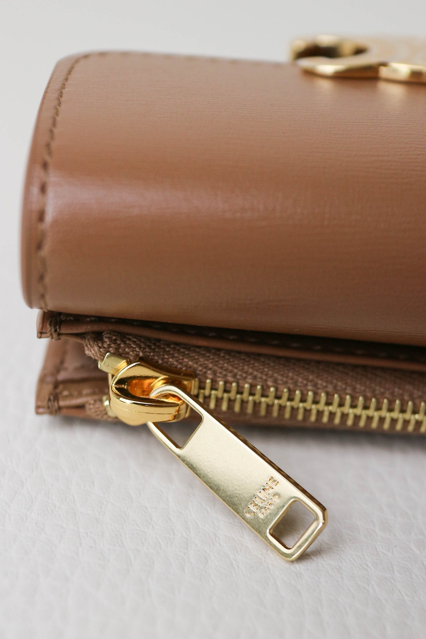 CELINE Triomphe Compact Wallet Brown