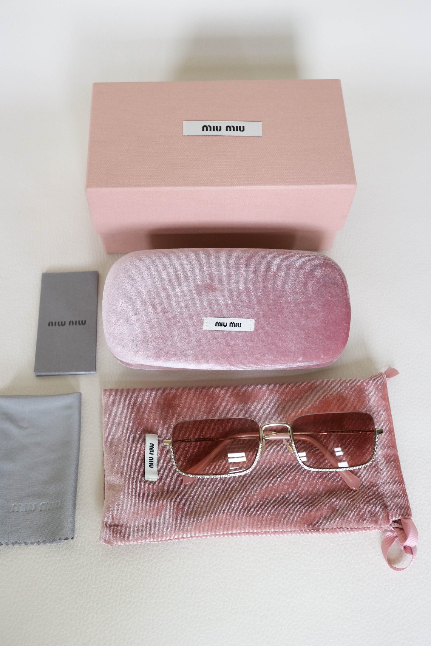 Miu Miu Tinted Crystal Sunglasses Gold