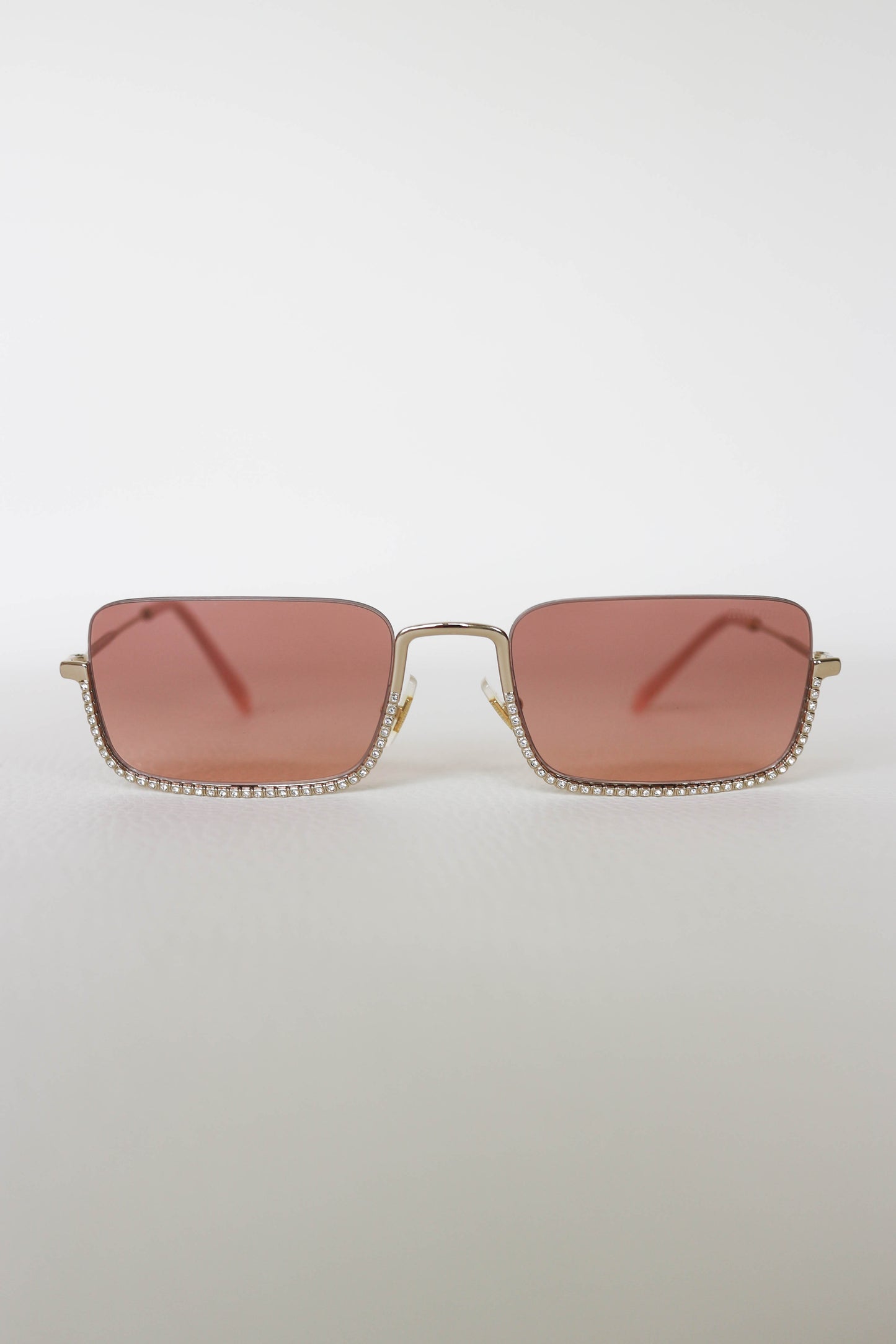 Miu Miu Tinted Crystal Sunglasses Gold