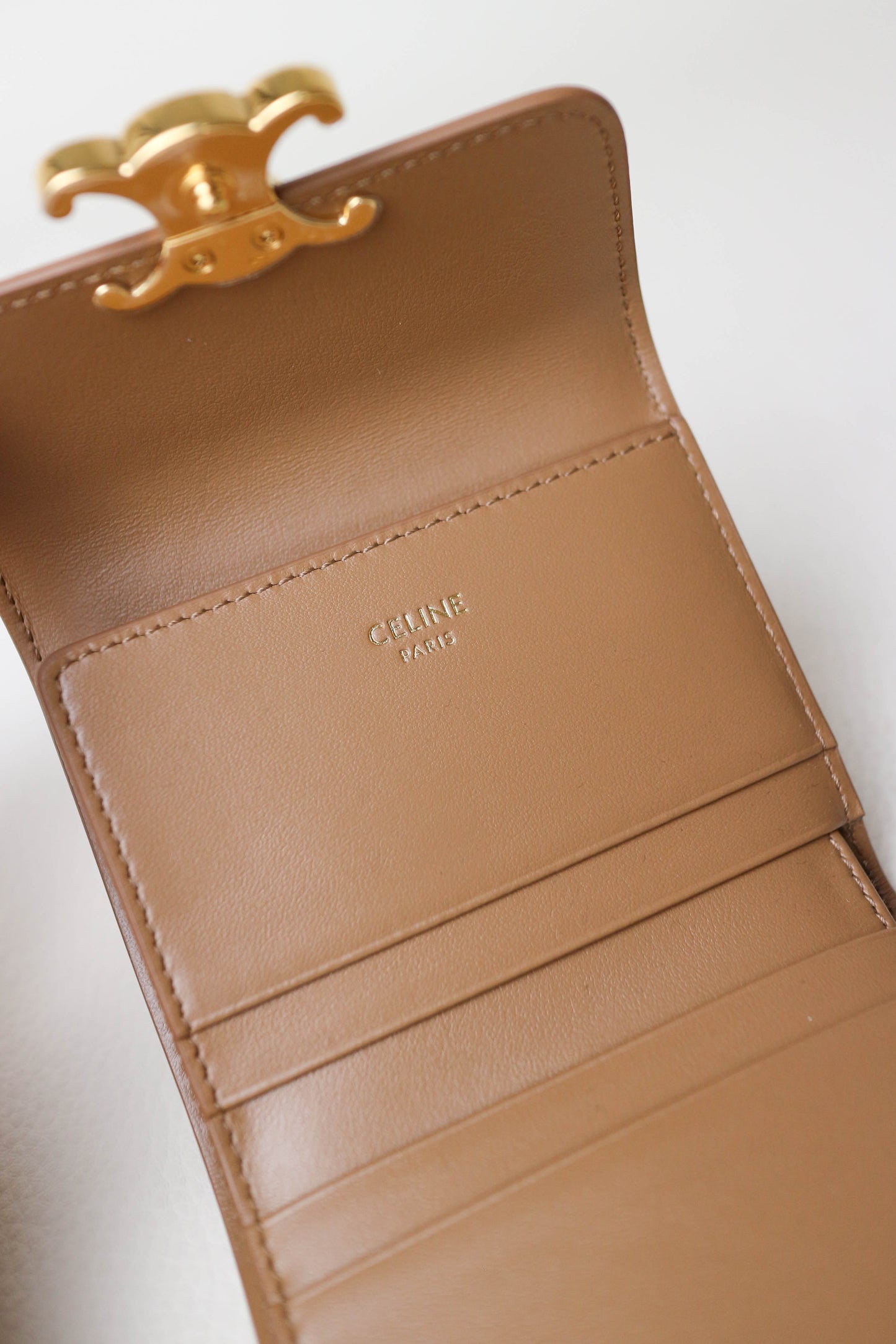 CELINE Triomphe Compact Wallet Brown