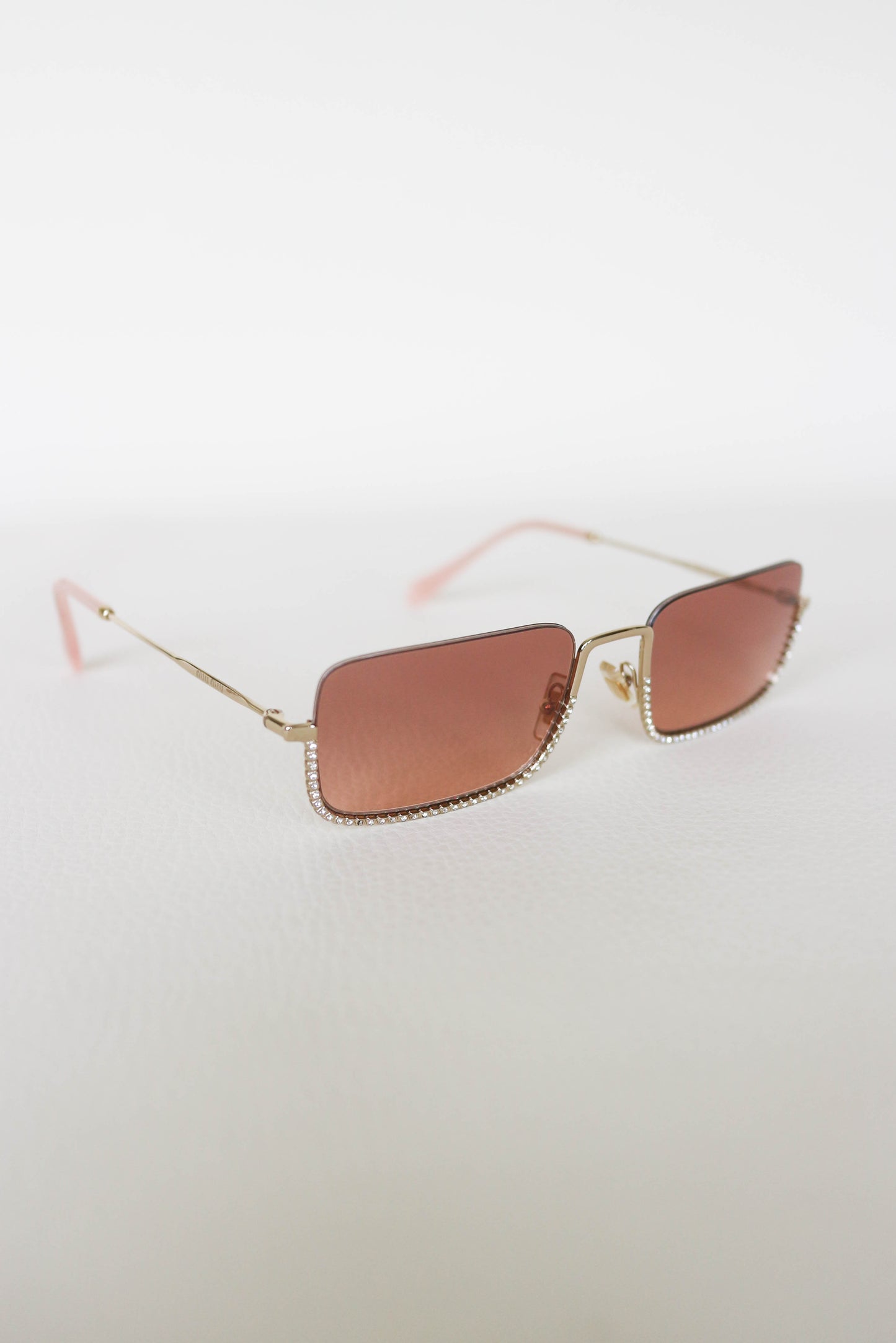 Miu Miu Tinted Crystal Sunglasses Gold