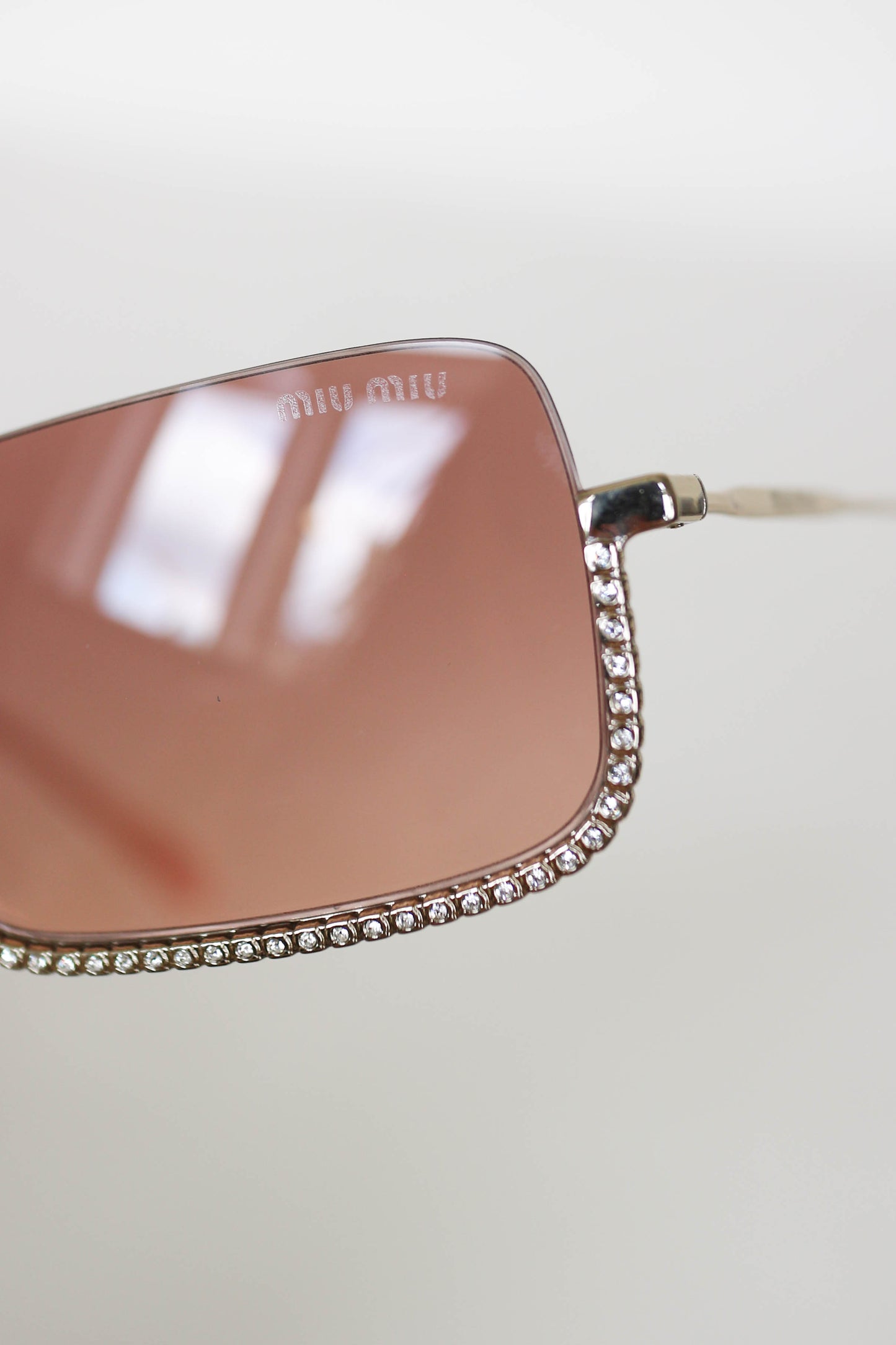 Miu Miu Tinted Crystal Sunglasses Gold