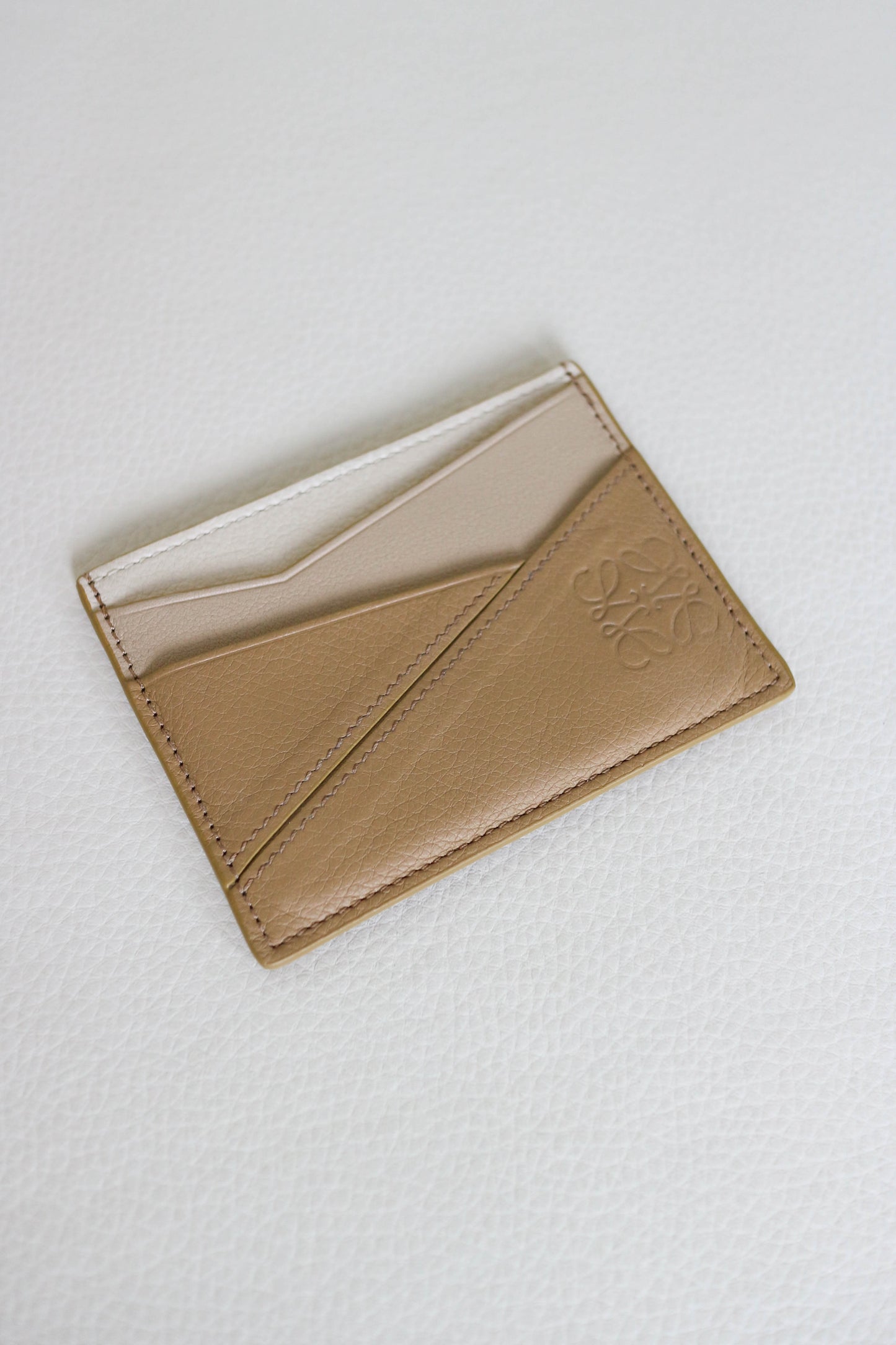 LOEWE Puzzle Leather Card Holder Beige