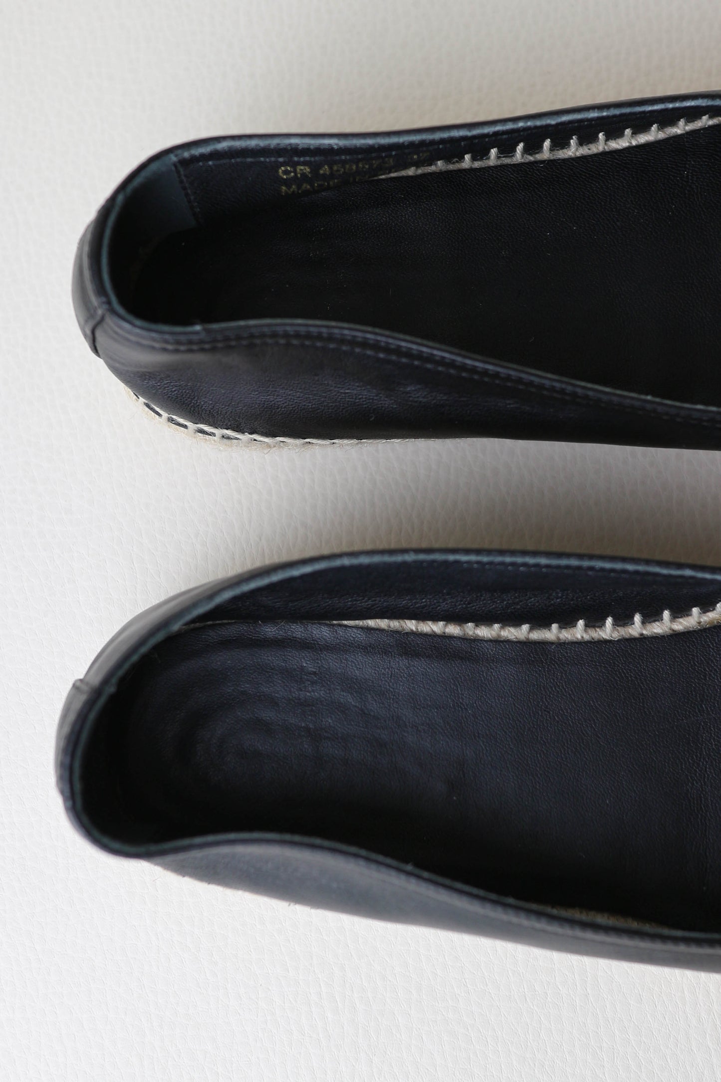 Saint Laurent Logo Leather Espadrilles Black