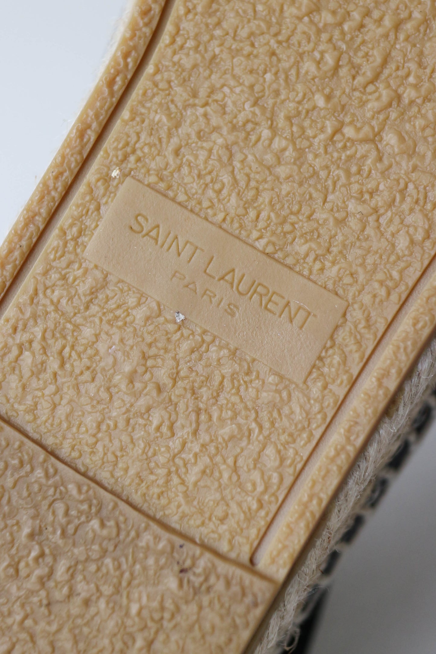 Saint Laurent Logo Leather Espadrilles Black