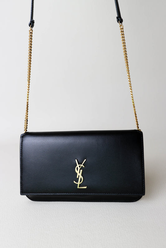 Saint Laurent Logo Phone Holder Bag Black