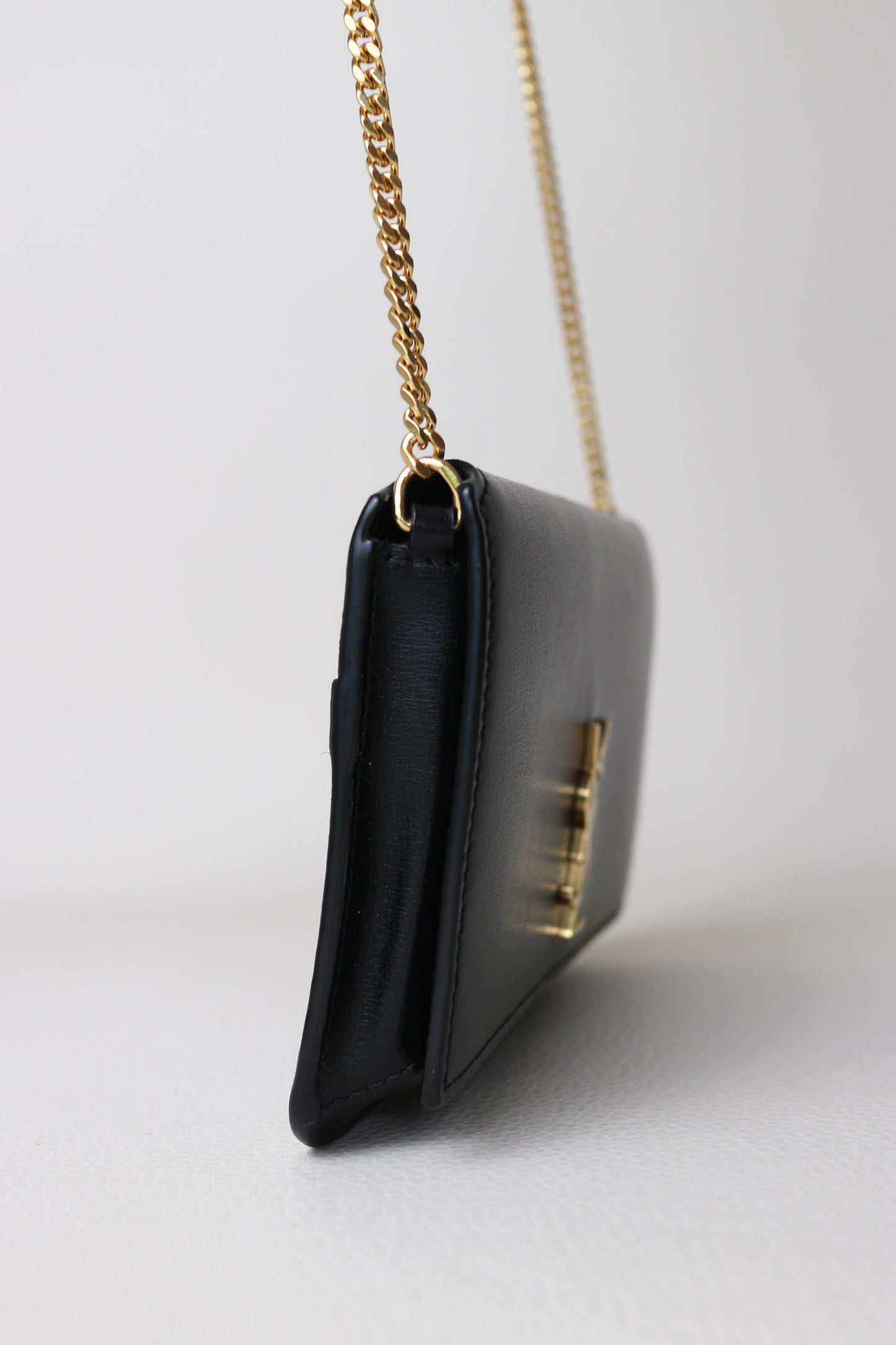 Saint Laurent Logo Phone Holder Bag Black