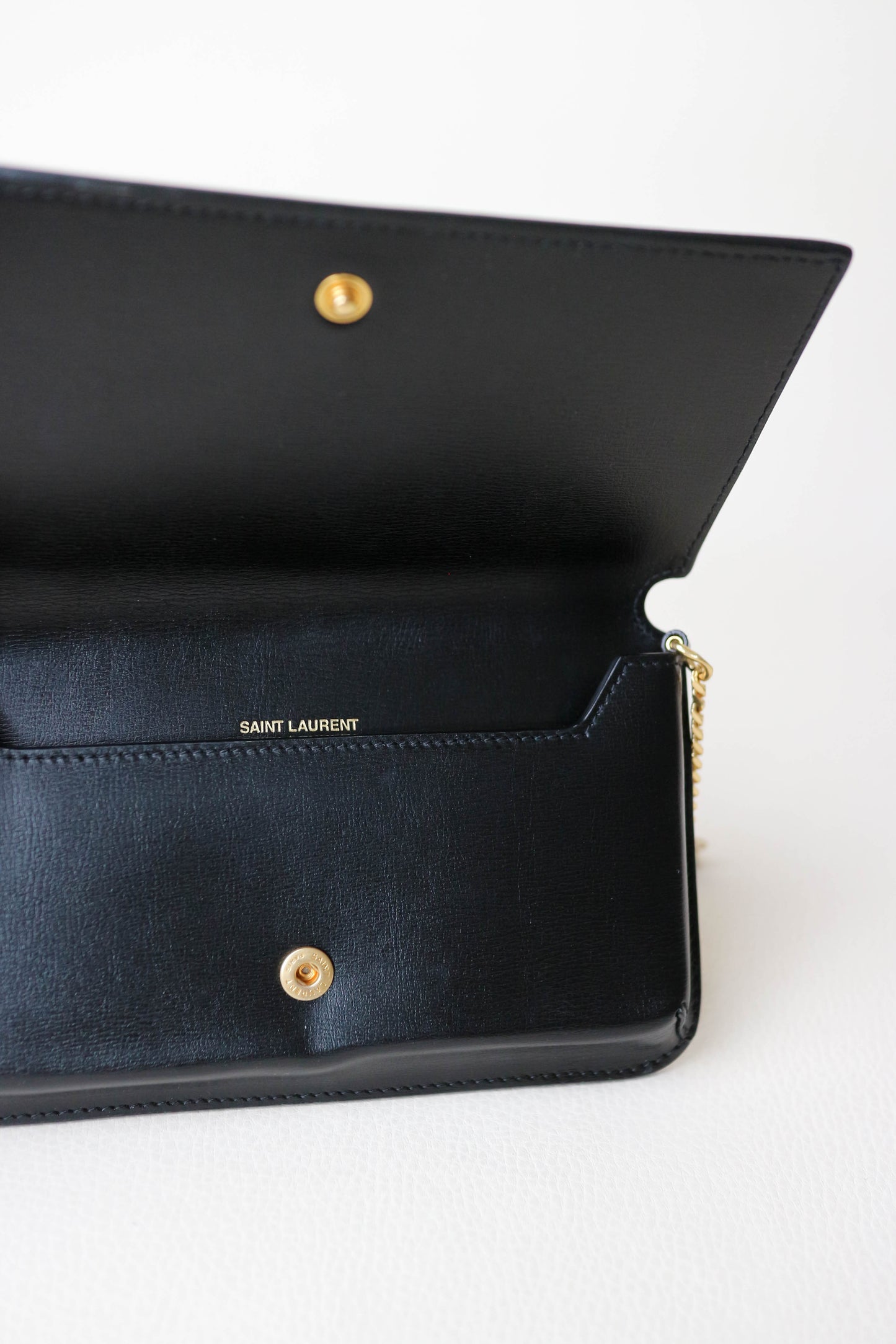 Saint Laurent Logo Phone Holder Bag Black