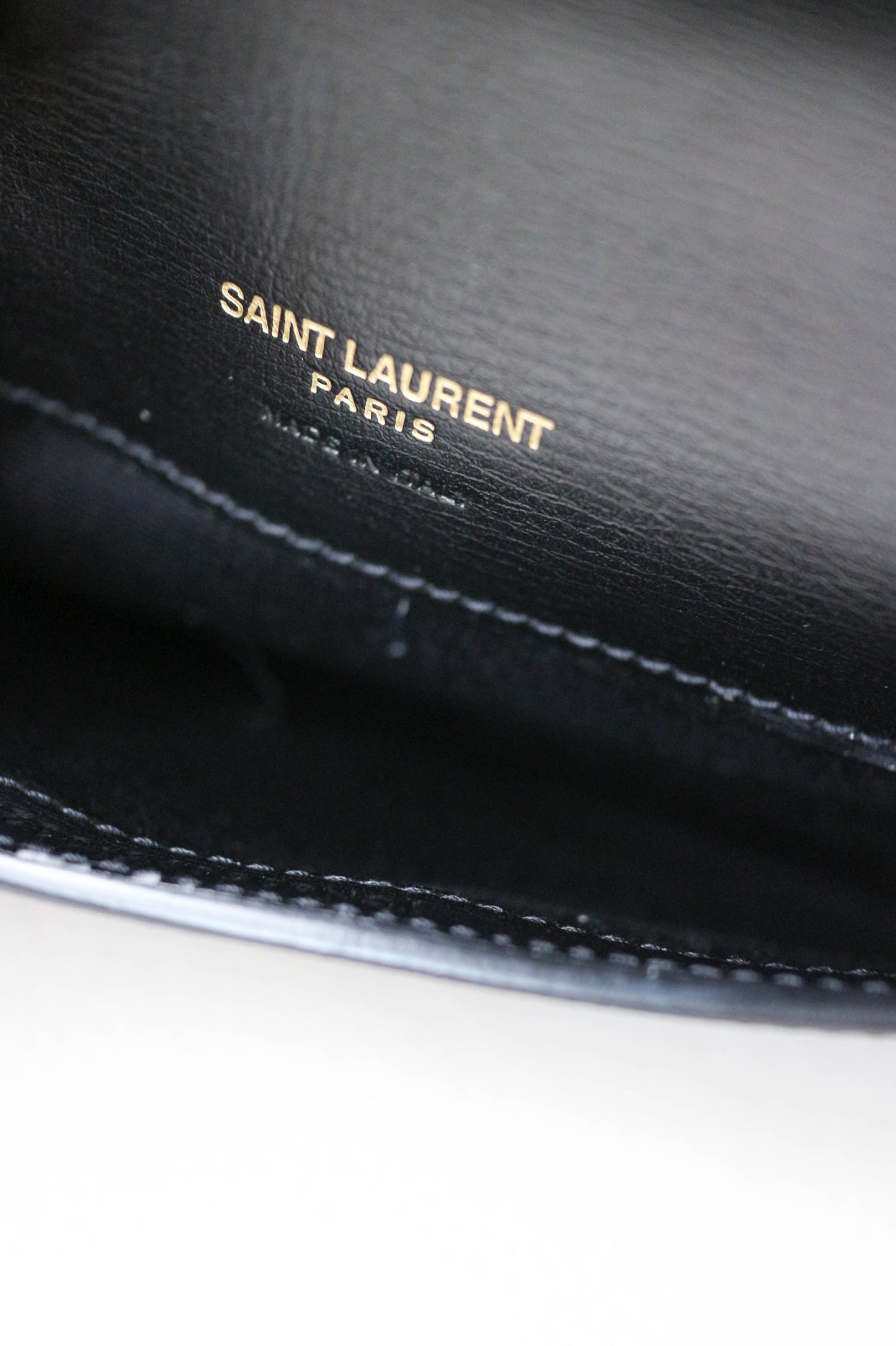 Saint Laurent Logo Phone Holder Bag Black
