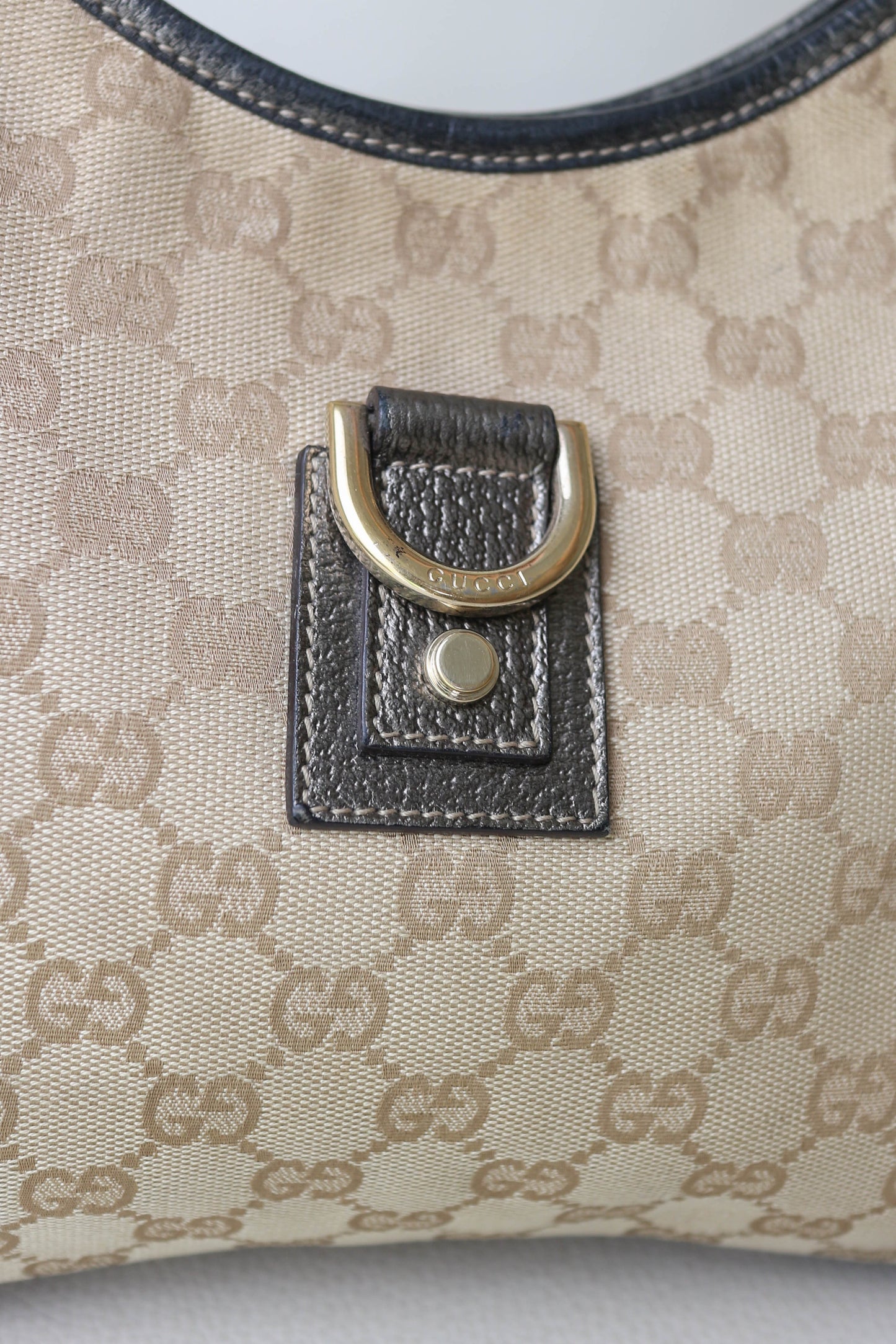 Gucci Vintage Monogram Canvas Shoulder Bag