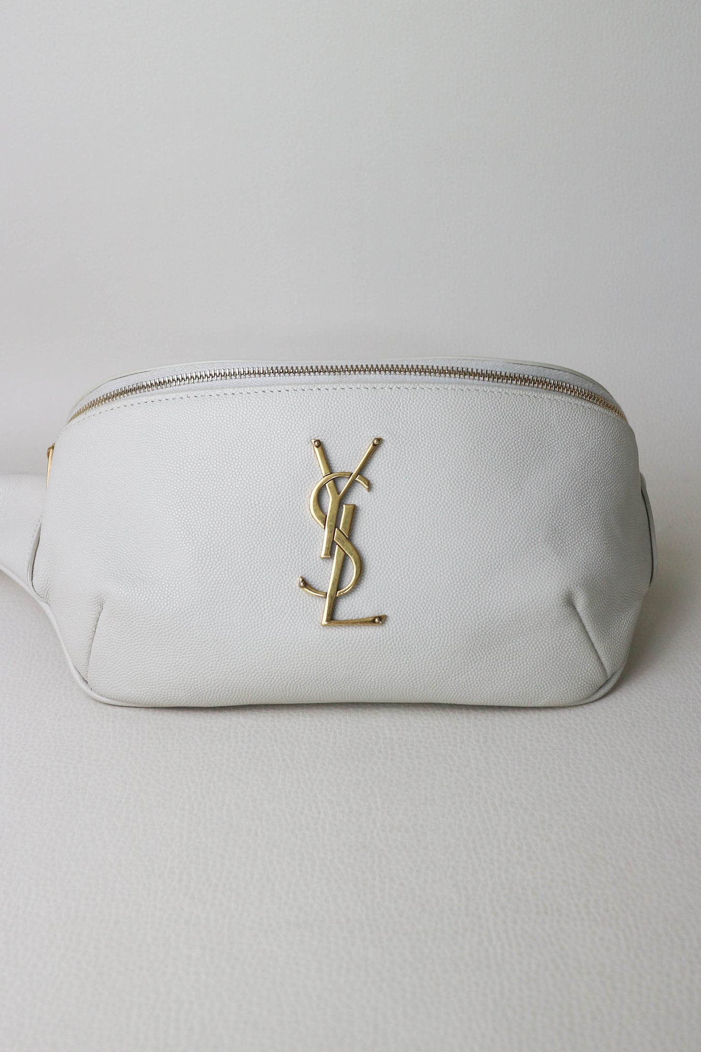 Saint Laurent Logo Belt Bag White